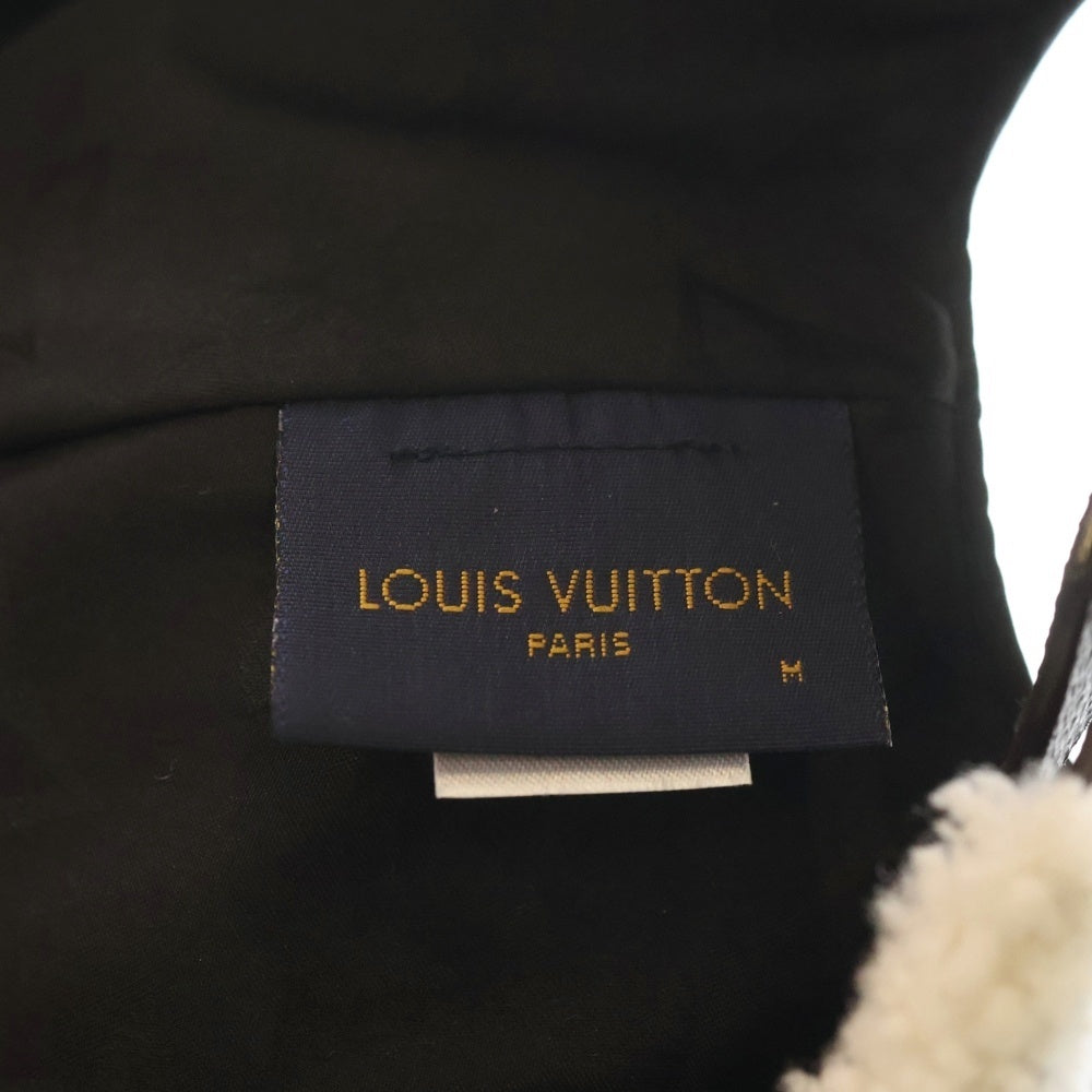 LOUIS VUITTON(ルイヴィトン) モノグラム ボア シアリング キャップ ホワイト×ブラック M00493
