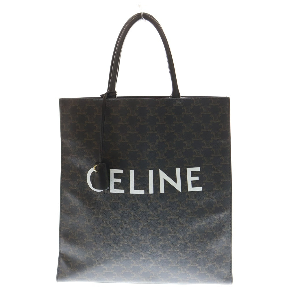 CELINE(セリーヌ) バーティカルカバ トリオンフ ラージ トートバッグ PVC ブラウン×ブラック