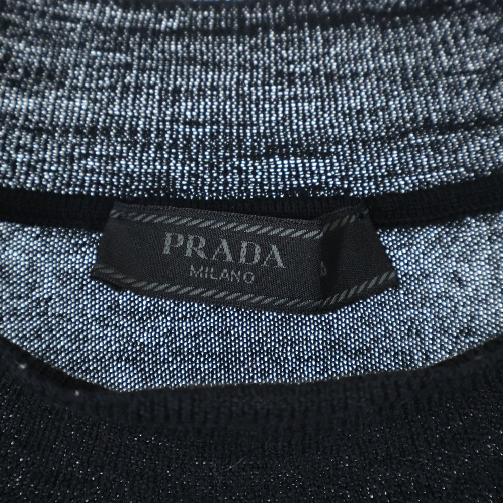 PRADA(プラダ) ハイネック長袖ウールニットセーター ブラック DNA796