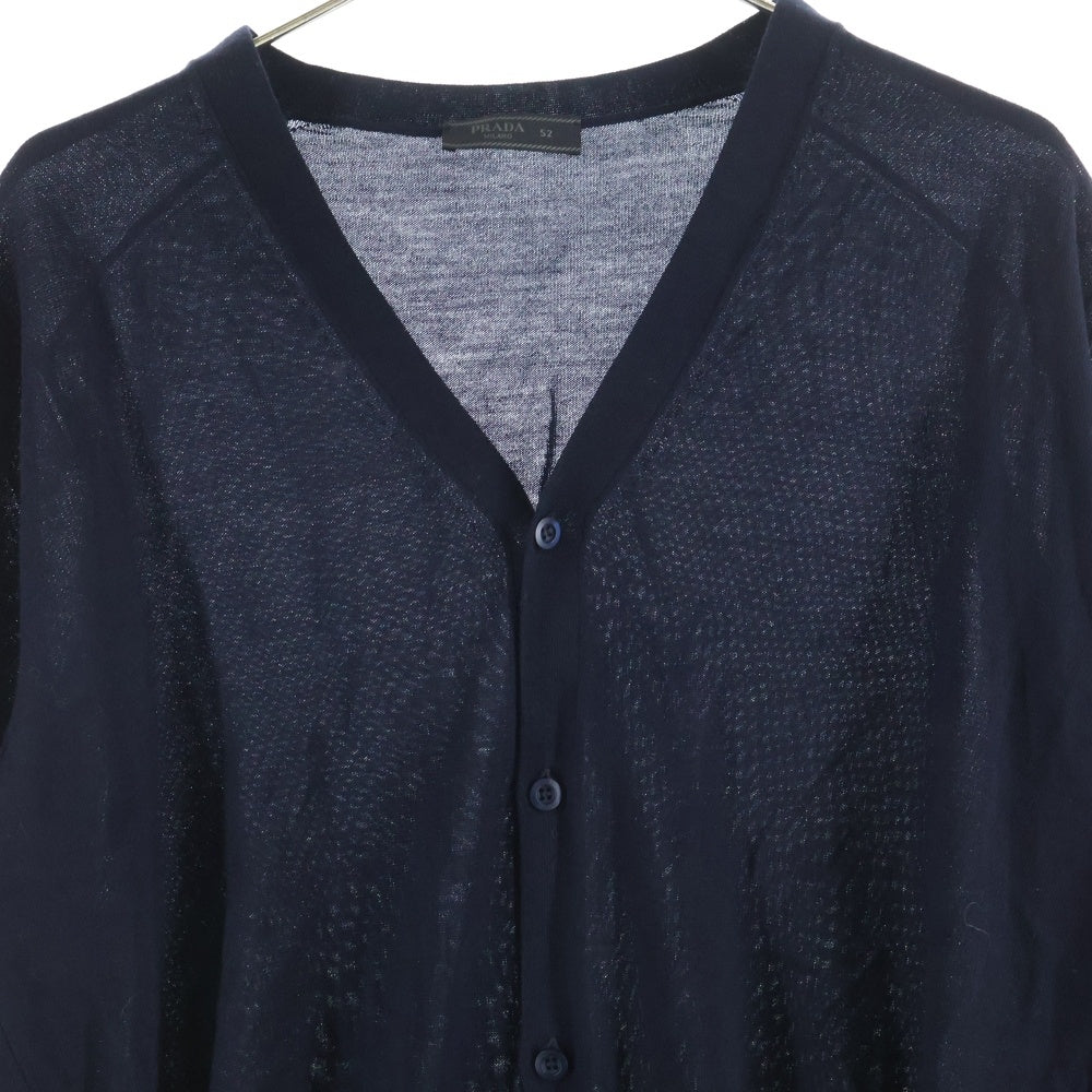 PRADA(プラダ) 23AW ウール ニット 長袖カーディガン ネイビー DNA959