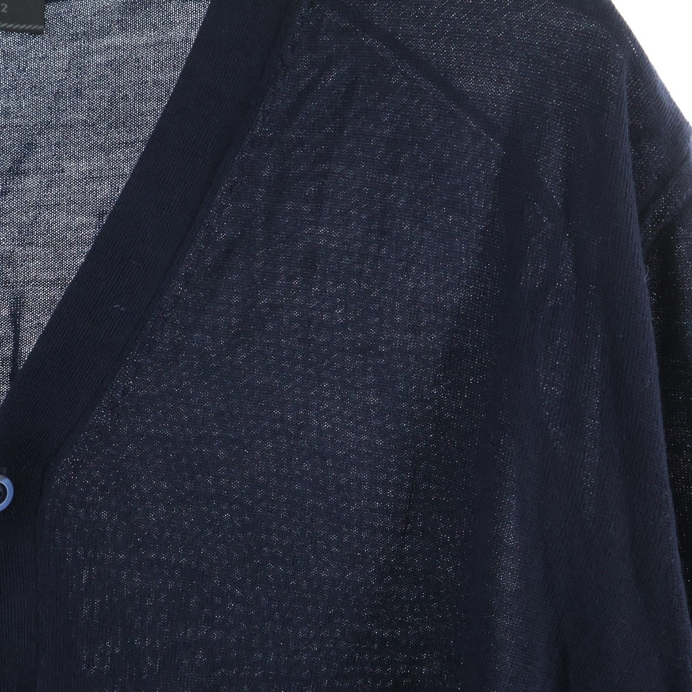 PRADA(プラダ) 23AW ウール ニット 長袖カーディガン ネイビー DNA959