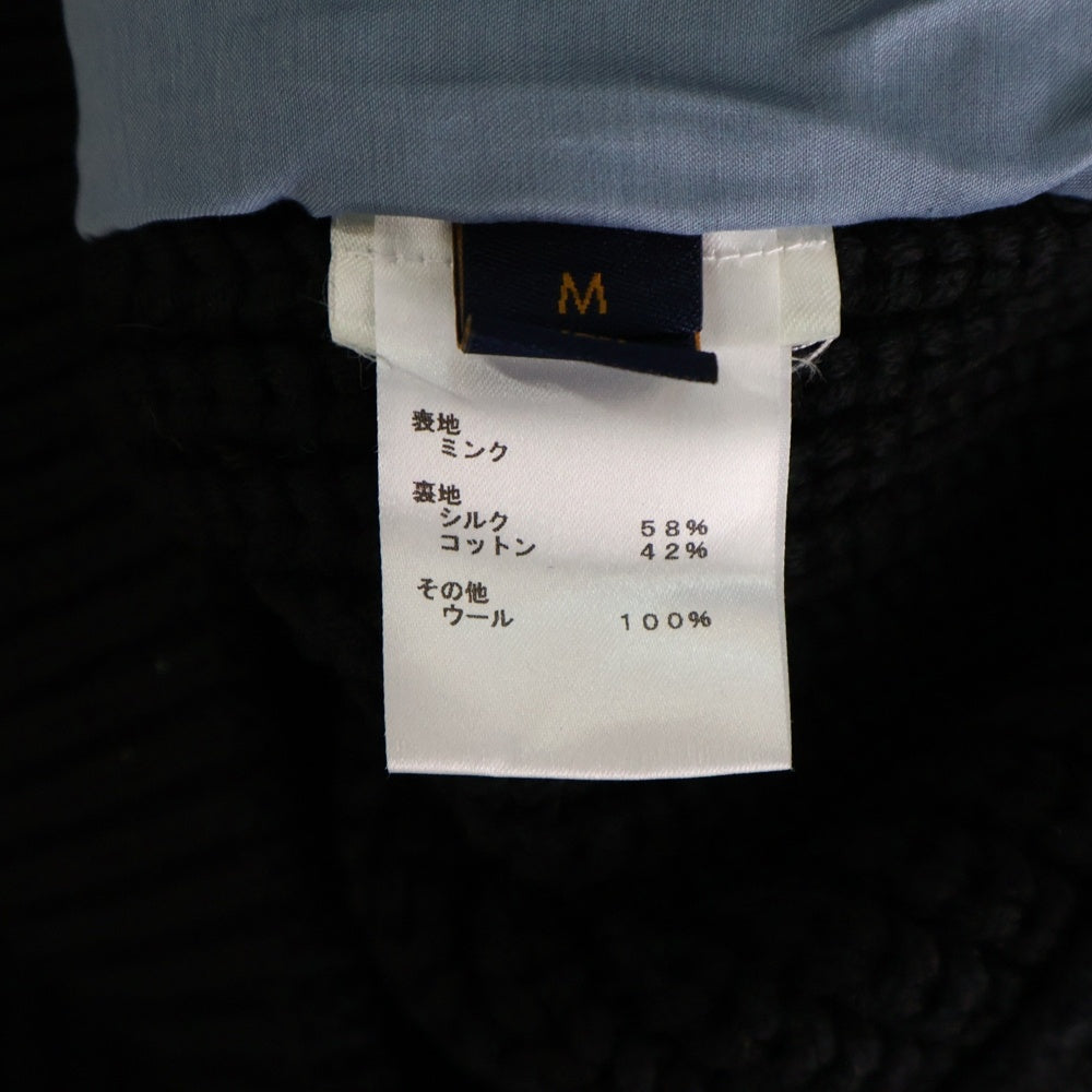 LOUIS VUITTON(ルイヴィトン) モノグラムファー ミンククルーネックウールニットセーター ブラック RM202 YQQ HJN93WYQQ
