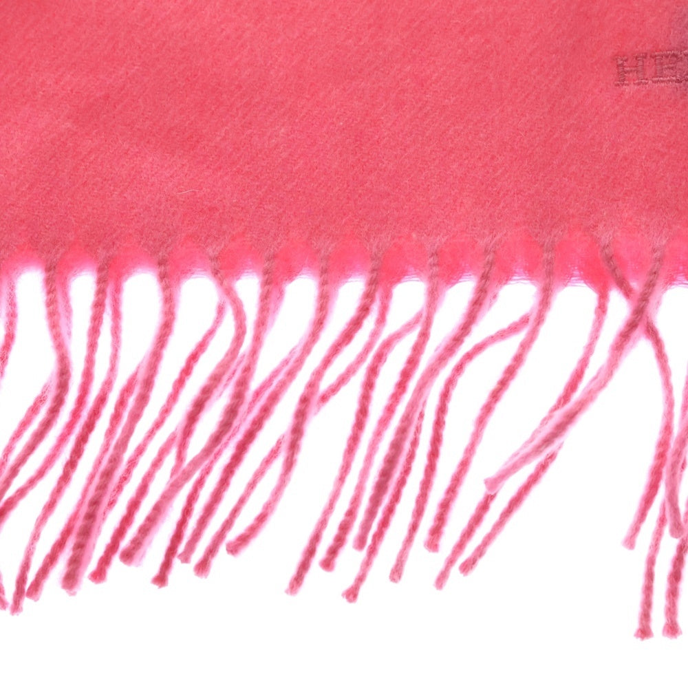 HERMES(エルメス) カシミヤ フリンジ マフラー ストール ピンク レディース