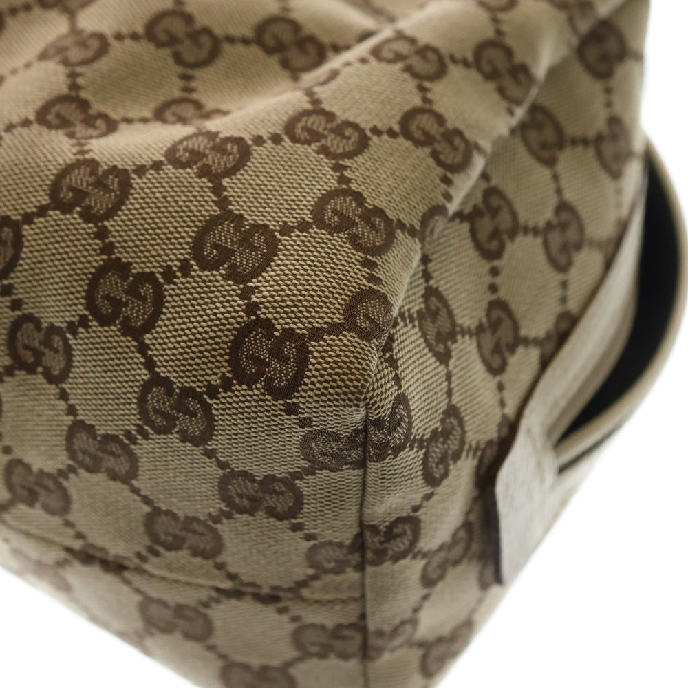 【美品】グッチ Gロゴ レザー ベージュ ハンドバッグ 131325 GUCCI(グッチ) GGキャンバス ハンドバッグ ベージュ キャンバス×レザー