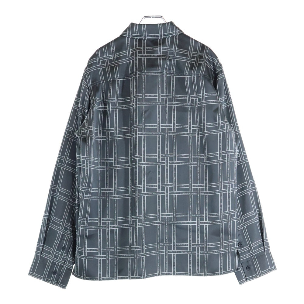 LOUIS VUITTON(ルイヴィトン) 24SS ロゴチェック総柄ジャガード シルク混 ビスコース アセテート 長袖シャツ グレー RM241F 213 HQFS1W