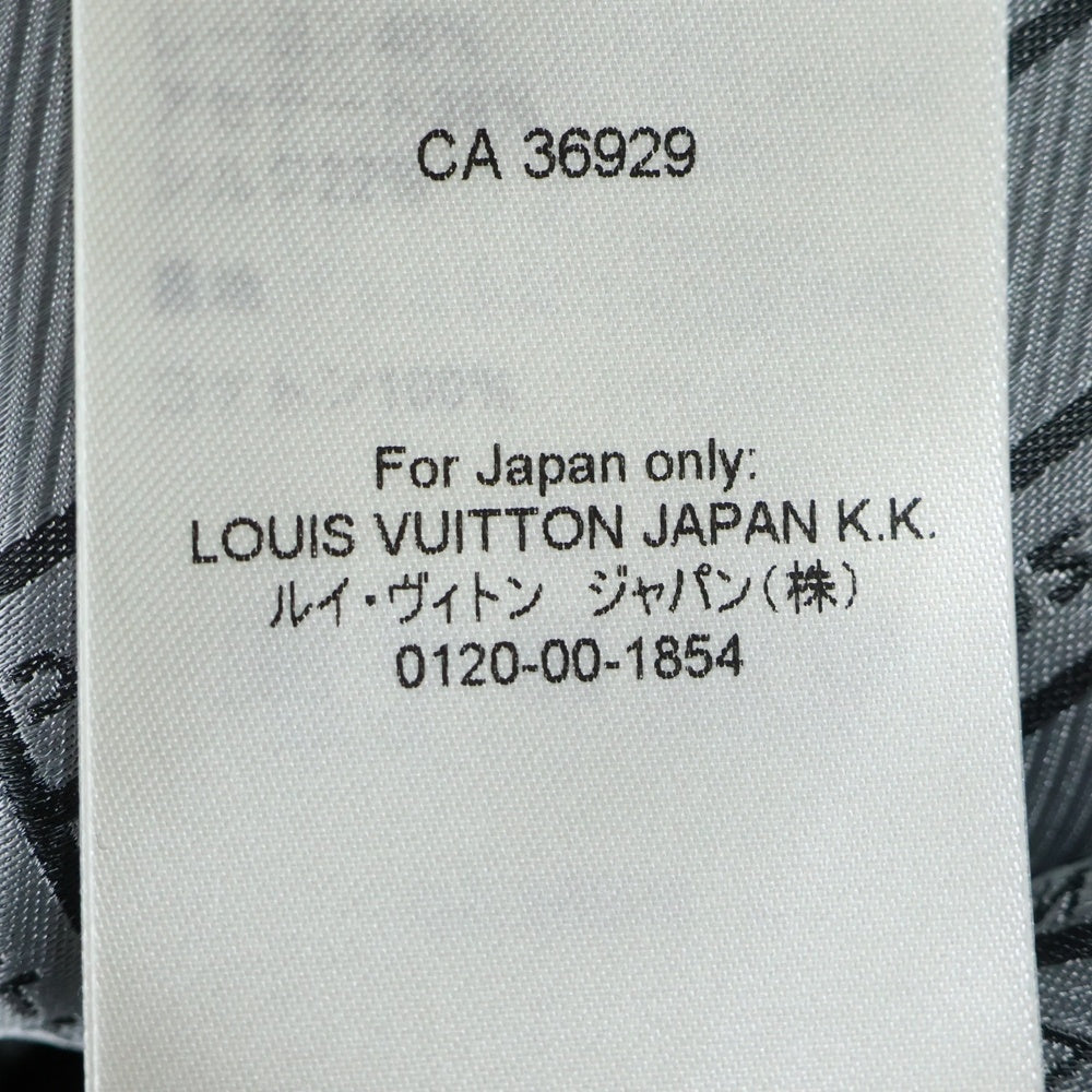 LOUIS VUITTON(ルイヴィトン) 24SS ロゴチェック総柄ジャガード シルク混 ビスコース アセテート 長袖シャツ グレー RM241F 213 HQFS1W
