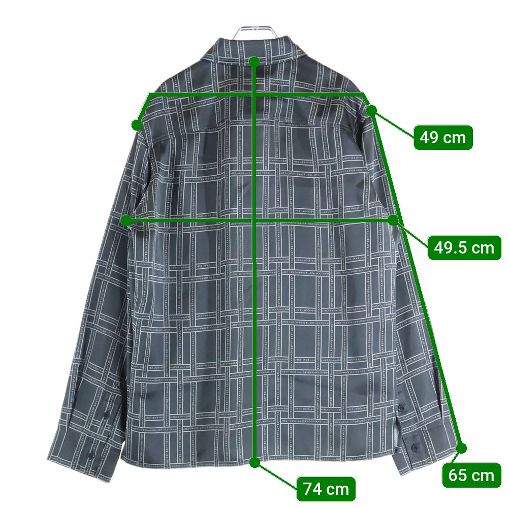 LOUIS VUITTON(ルイヴィトン) 24SS ロゴチェック総柄ジャガード シルク混 ビスコース アセテート 長袖シャツ グレー RM241F 213 HQFS1W