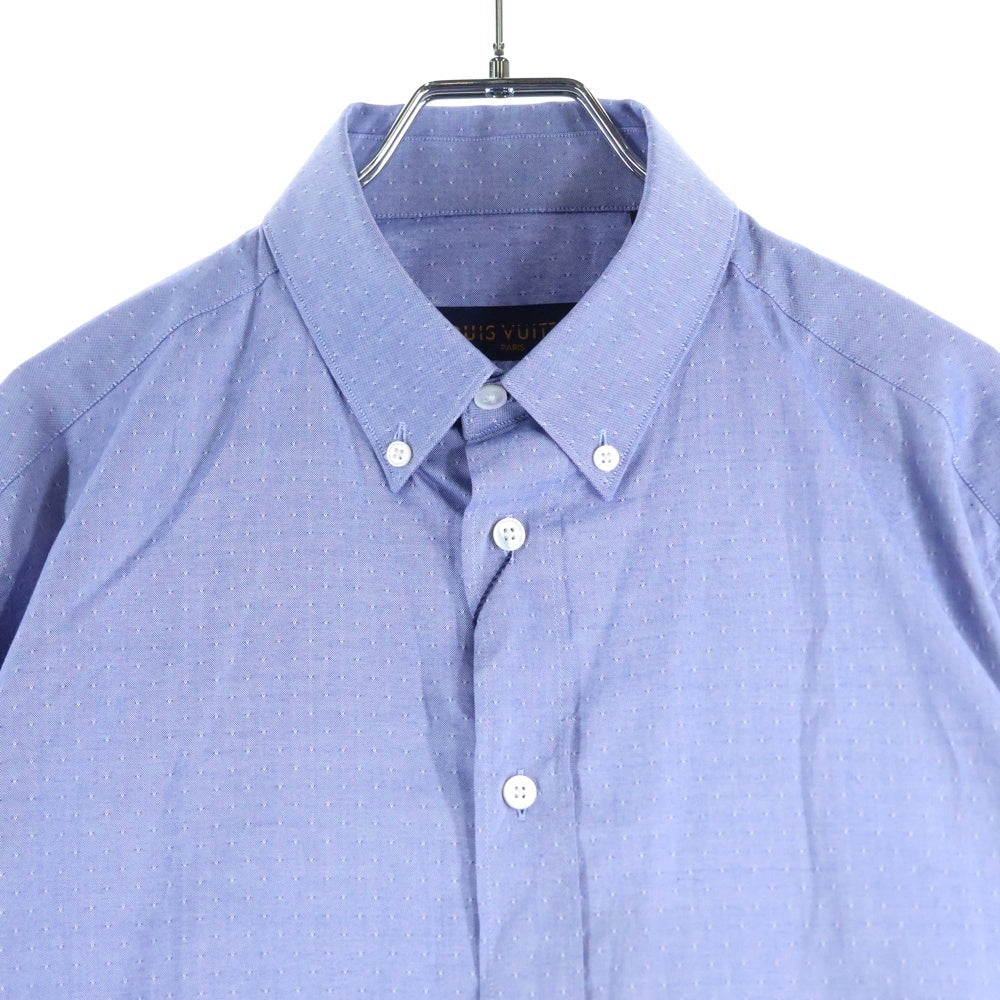 LOUIS VUITTON(ルイヴィトン) 18AW LVワンポイントロゴ刺繍 ボタンダウン 長袖シャツ ブルー RM182Q GHA HFS41W