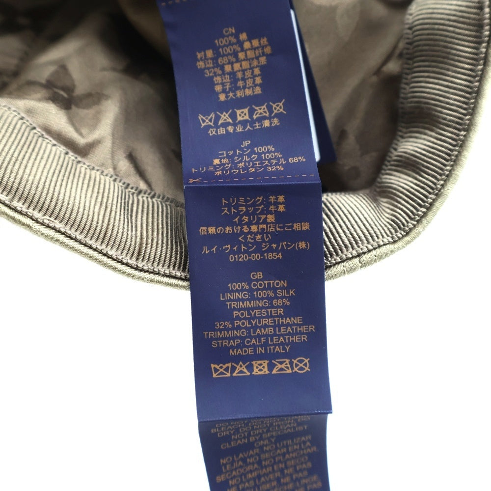 LOUIS VUITTON(ルイヴィトン) LVファースト コットン/レザー モノグラムベースボールキャップ 帽子 カーキ M7127M