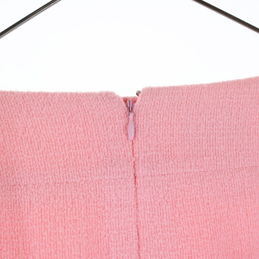 CHANEL(シャネル) 97P スプリングコレクション セットアップ ココマークボタン ウール ツイード 7B ステンカラー ジャケット タイト ミニスカート ピンク レディース P07190V05395