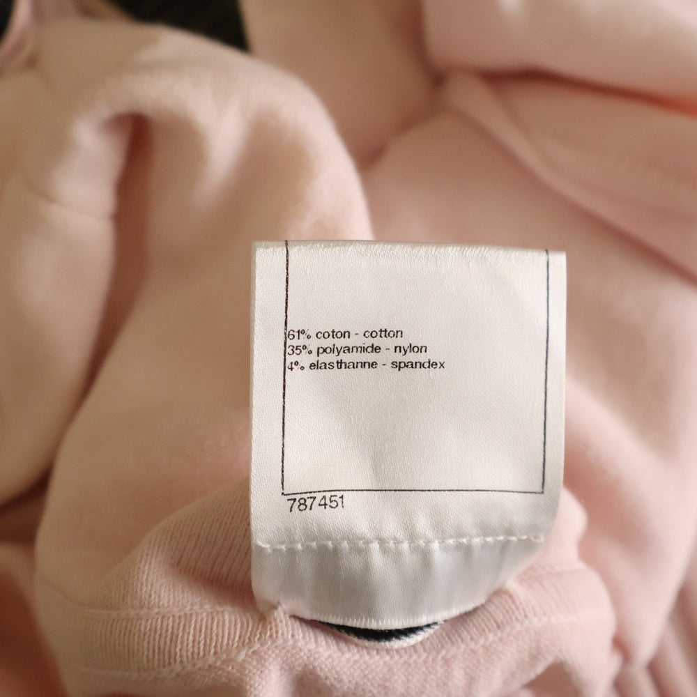 CHANEL(シャネル) 09P スプリングコレクション ココマーク ラインストーンボタン コットンニット 半袖 ミディアムワンピース ドレス ピンク レディース P35662K02101