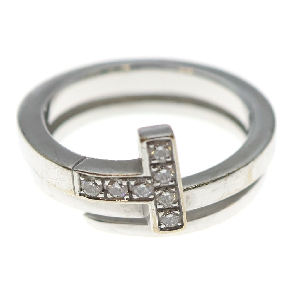 TIFFANY & Co.(ティファニー) Tスクエアラップリング ダイヤモンド ホワイトゴールド Au750WG ジュエリー レディース