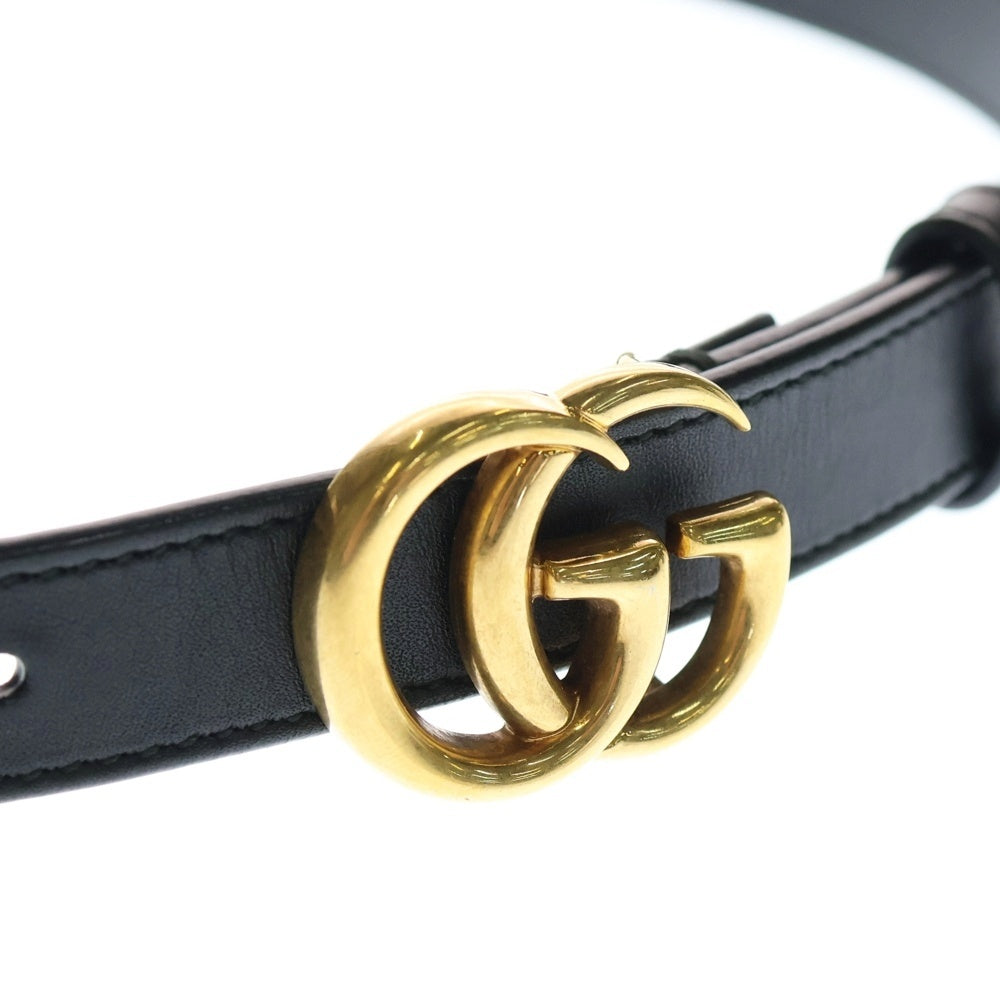 GUCCI(グッチ) ダブルG ベルト ブラック×ゴールド レザー 70/28 409417