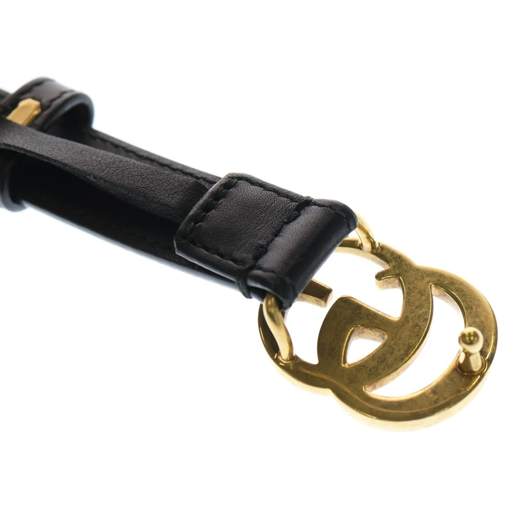 【美品✨】グッチ　ベルト　黒　ゴールド　G金具　バックル　70・28 GUCCI(グッチ) ダブルG ベルト ブラック×ゴールド レザー 70/28 409417