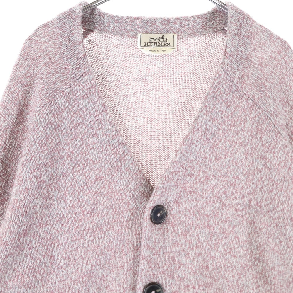 HERMES(エルメス) グラデーション ジャガード カシミヤニット 長袖カーディガン パープル/ライトブルー