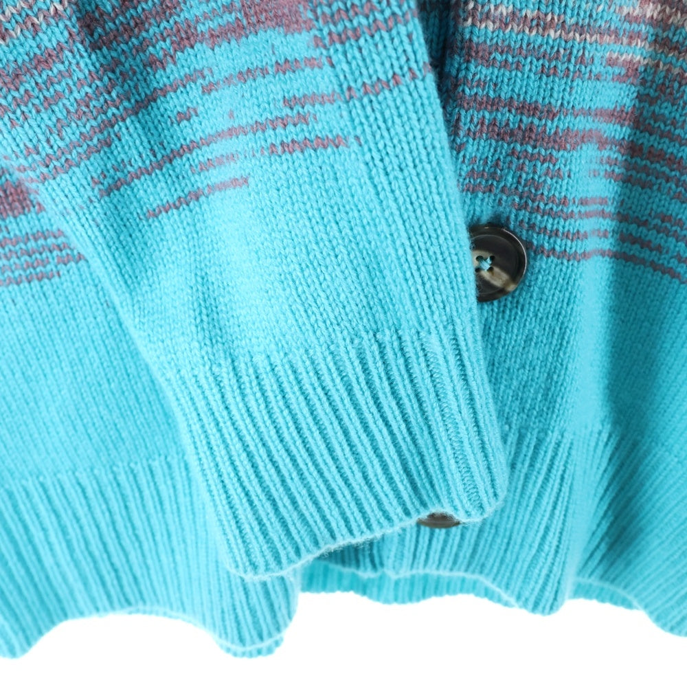 HERMES(エルメス) グラデーション ジャガード カシミヤニット 長袖カーディガン パープル/ライトブルー