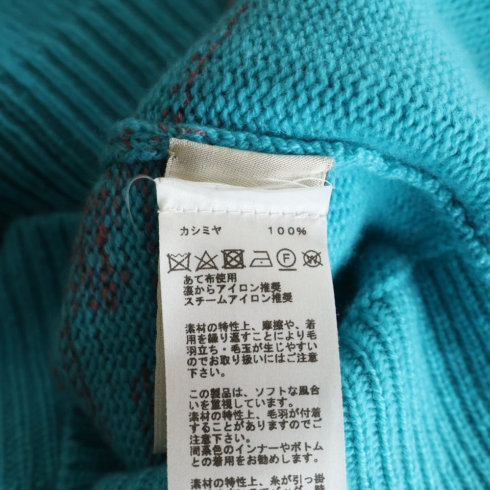 HERMES(エルメス) グラデーション ジャガード カシミヤニット 長袖カーディガン パープル/ライトブルー