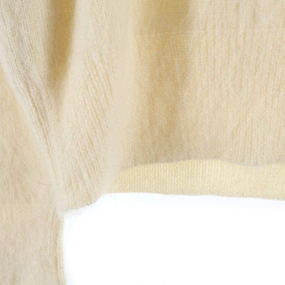 TOM FORD(トムフォード) モヘア シルク混 ウール シャギー クルーネック プルオーバー 長袖ニット セーター ホワイト