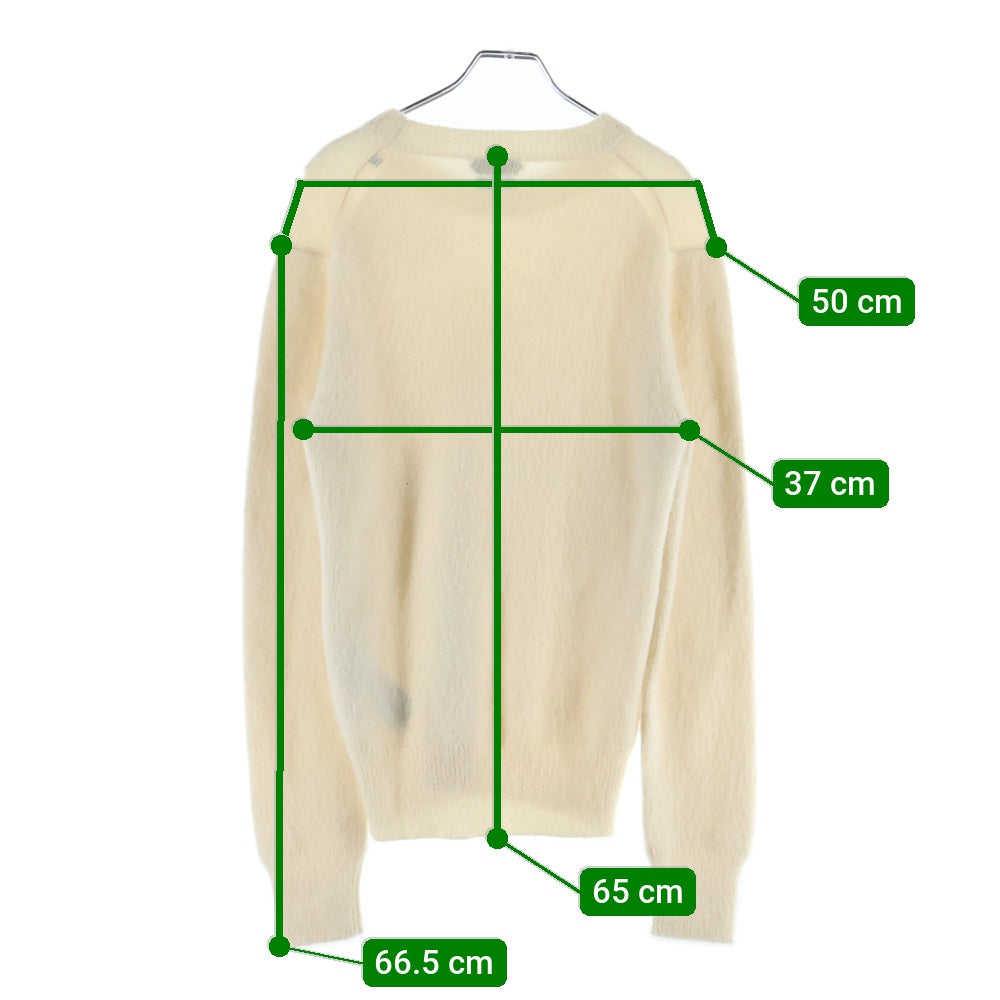 TOM FORD(トムフォード) モヘア シルク混 ウール シャギー クルーネック プルオーバー 長袖ニット セーター ホワイト