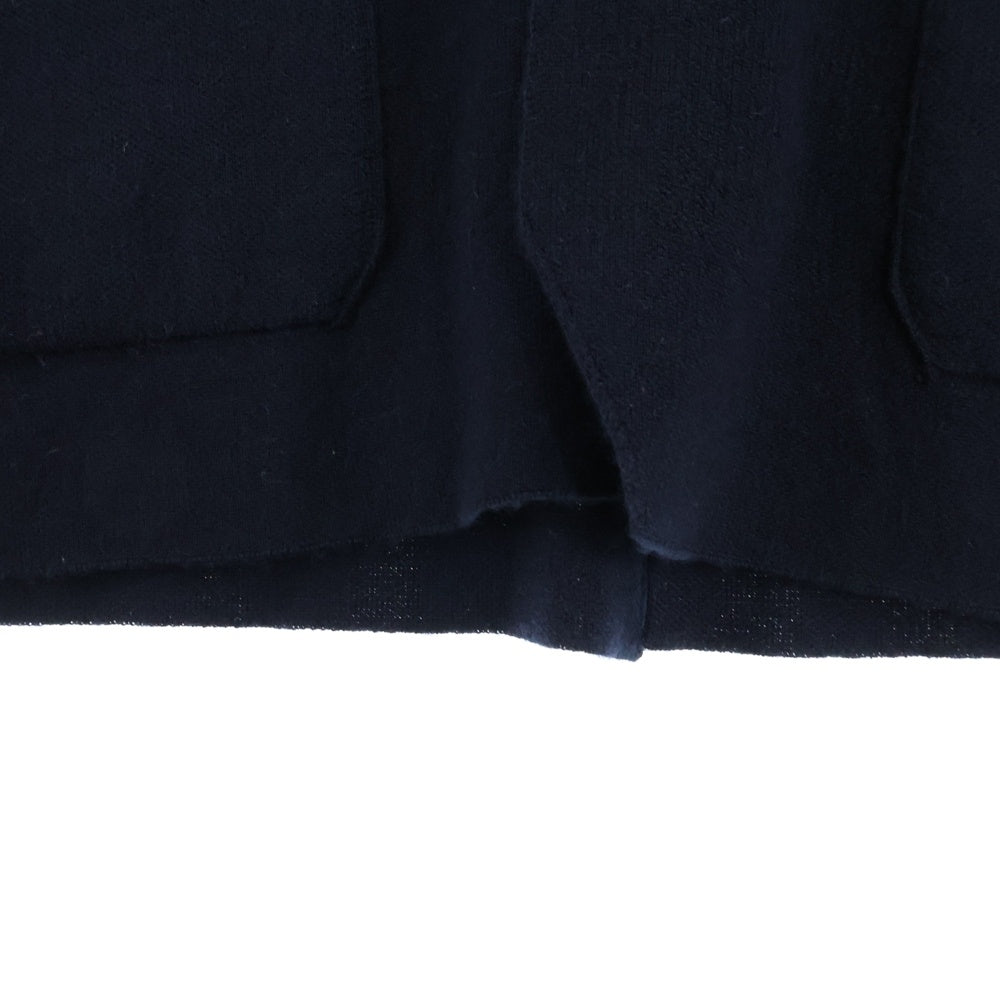 Cruciani(クルチアーニ) シルク混 カシミヤ ニット シェルボタン 2B テーラードジャケット ネイビー CU19.020
