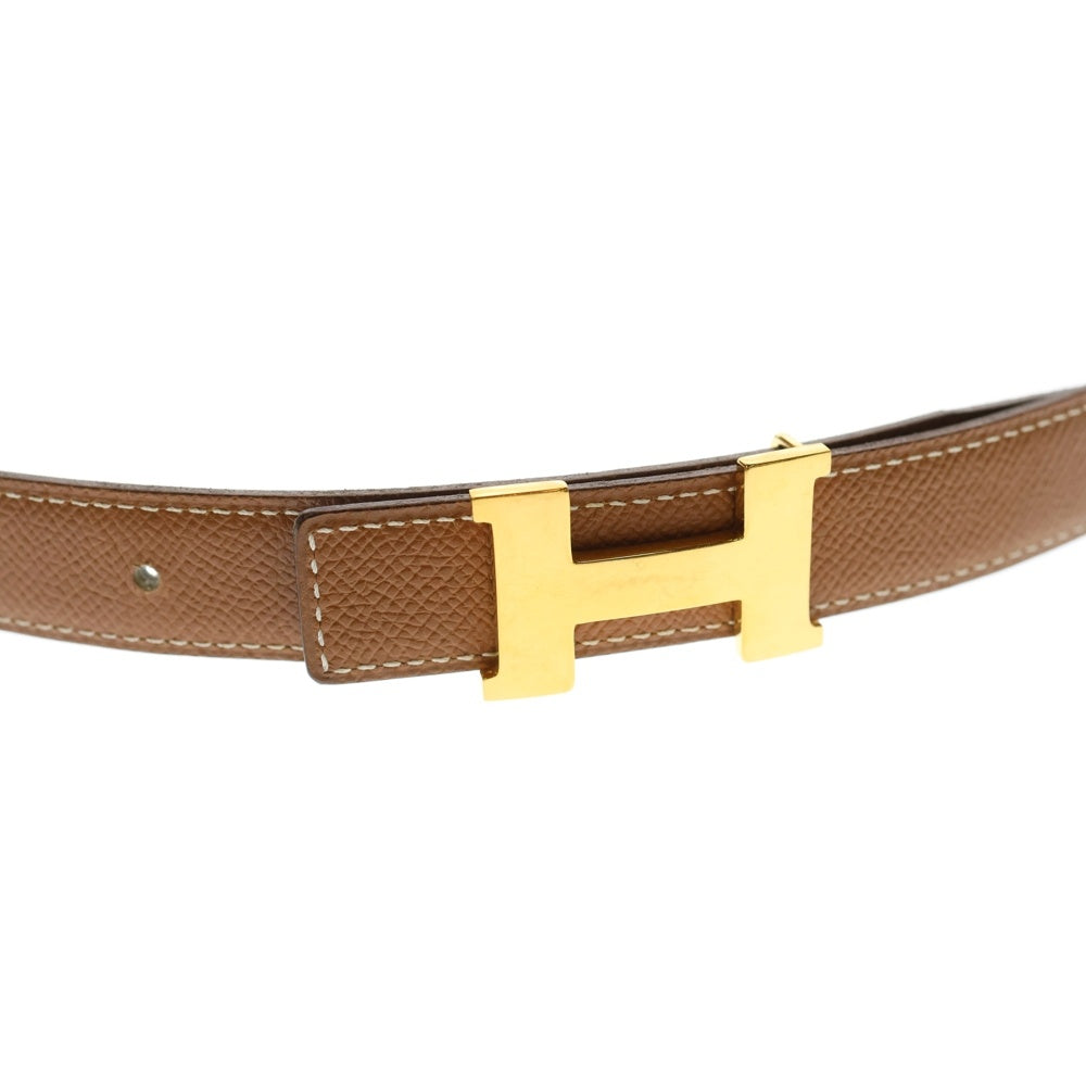HERMES(エルメス) コンスタンス Hベルト ブラウン レザー ゴールド金具