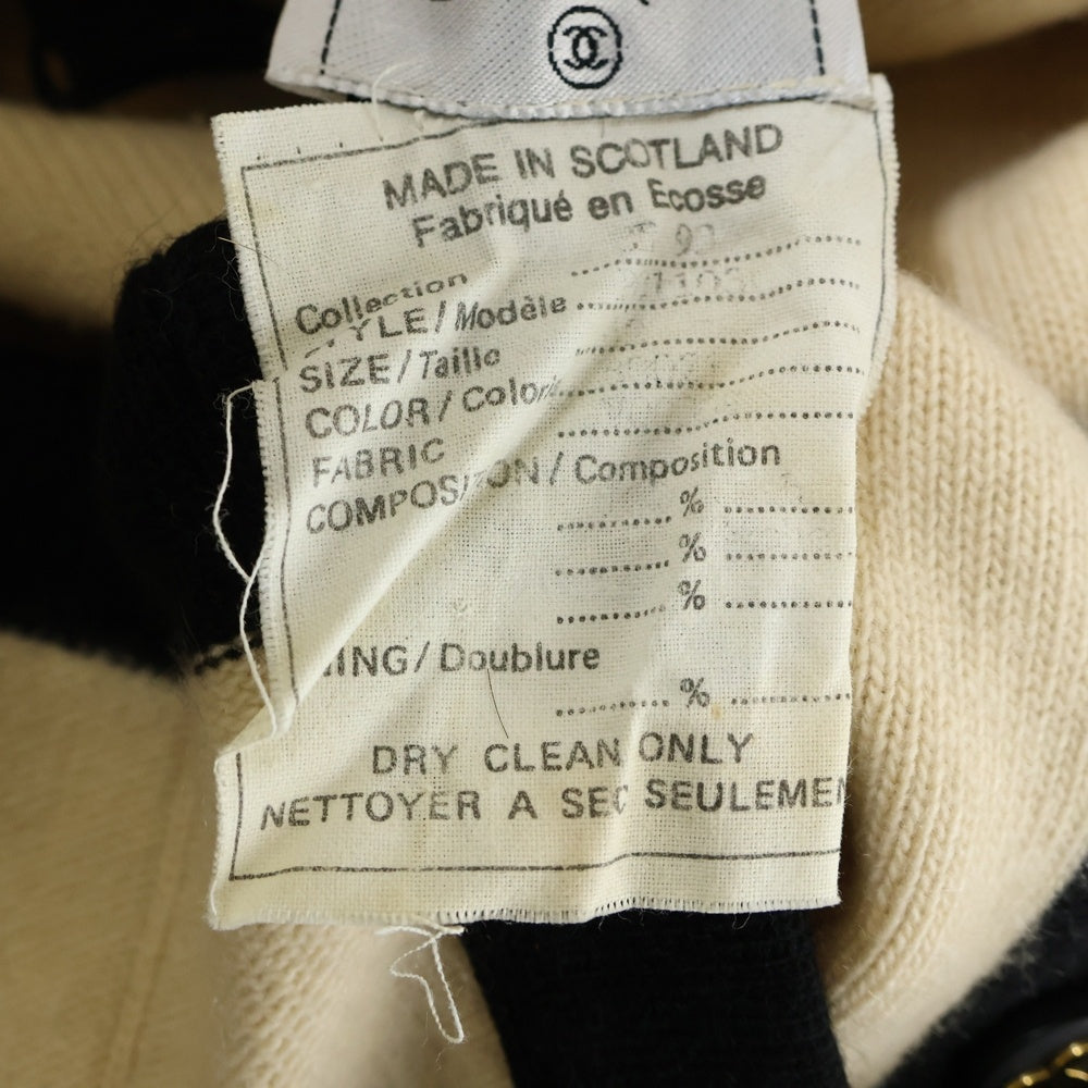 CHANEL(シャネル) 93年製 ココマークボタン バイカラー カシミヤ