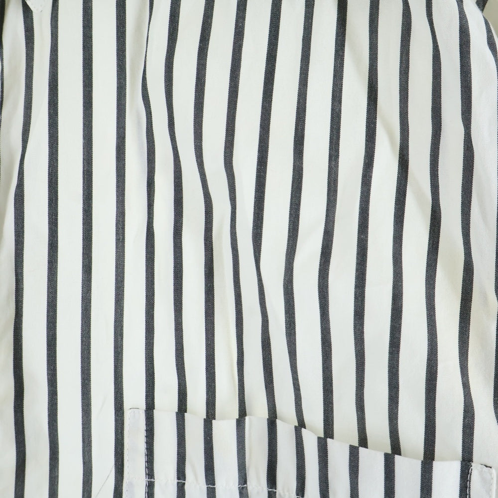 CHANEL(シャネル) 96年製 ココマーク ストライプ総柄 ボタンダウン 長袖シャツホワイト/ブラック レディース