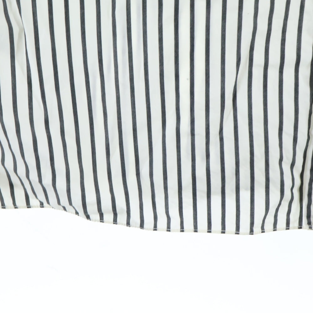 CHANEL(シャネル) 96年製 ココマーク ストライプ総柄 ボタンダウン 長袖シャツホワイト/ブラック レディース