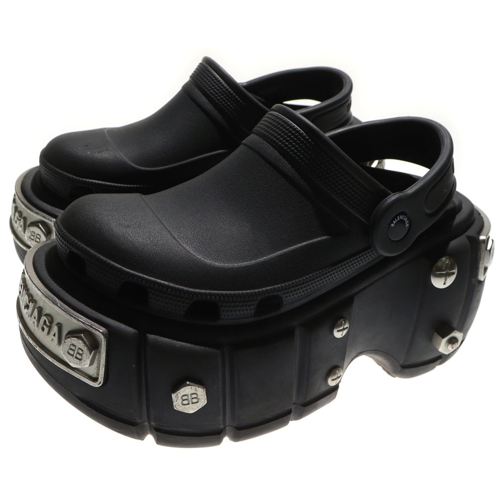 BALENCIAGA(バレンシアガ) 22SS ×crocs HARDCROCS クロックス ハードクロックス 厚底サンダル シューズ ブラック レディース