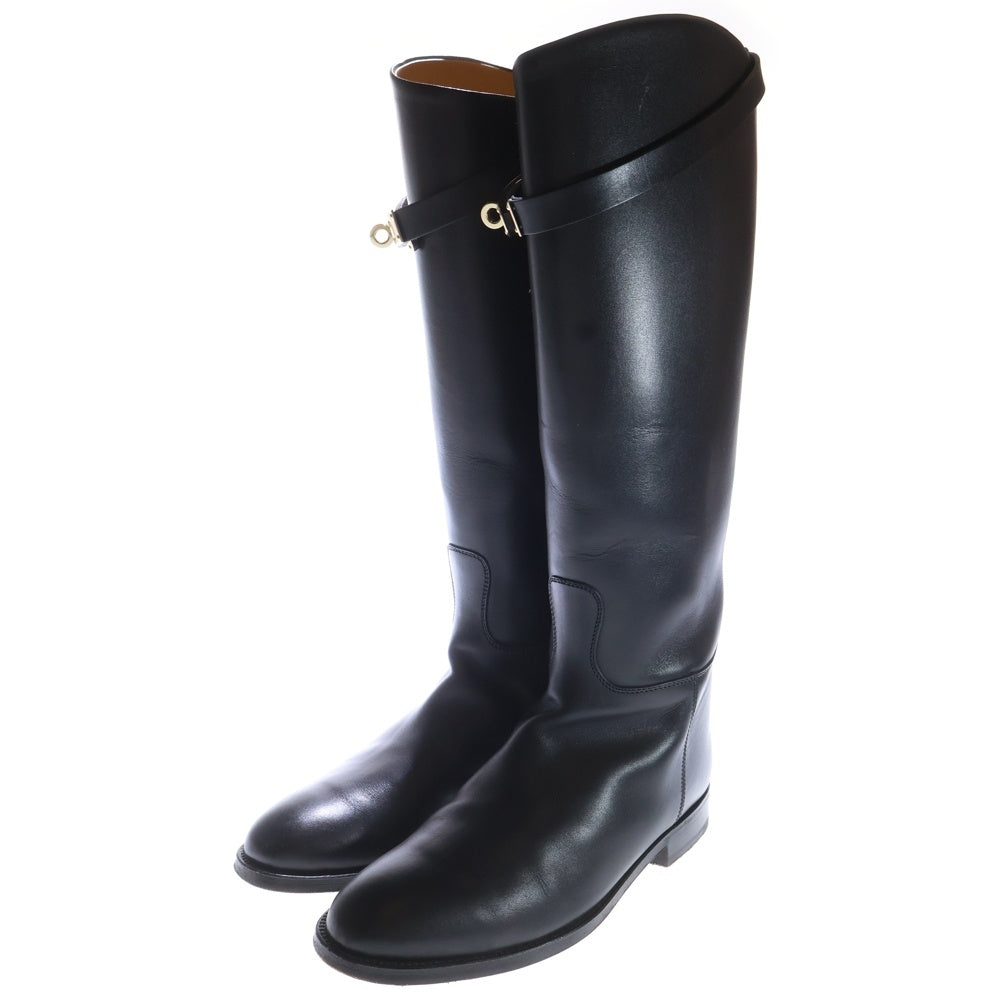 HERMES(エルメス) ジャンピングブーツ ケリー金具 ブラック レザー