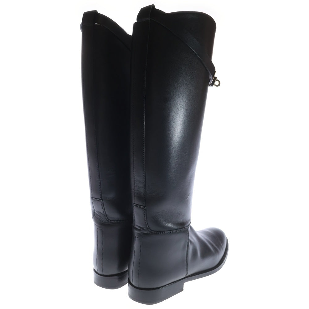 HERMES(エルメス) ジャンピングブーツ ケリー金具 ブラック レザー