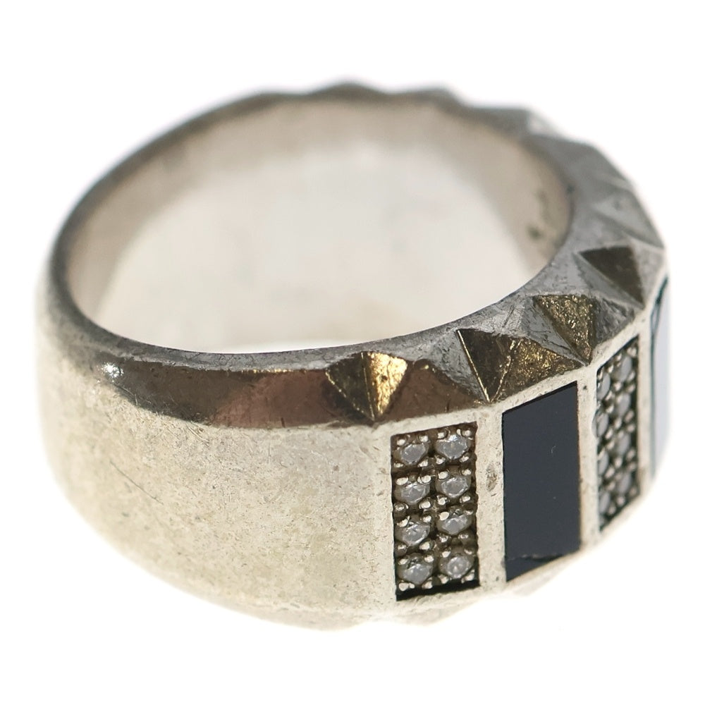 Justin Davis(ジャスティンデイヴィス) GLITZ DELUXE オニキス リング ラインストーン Ag925 SV シルバー 指輪