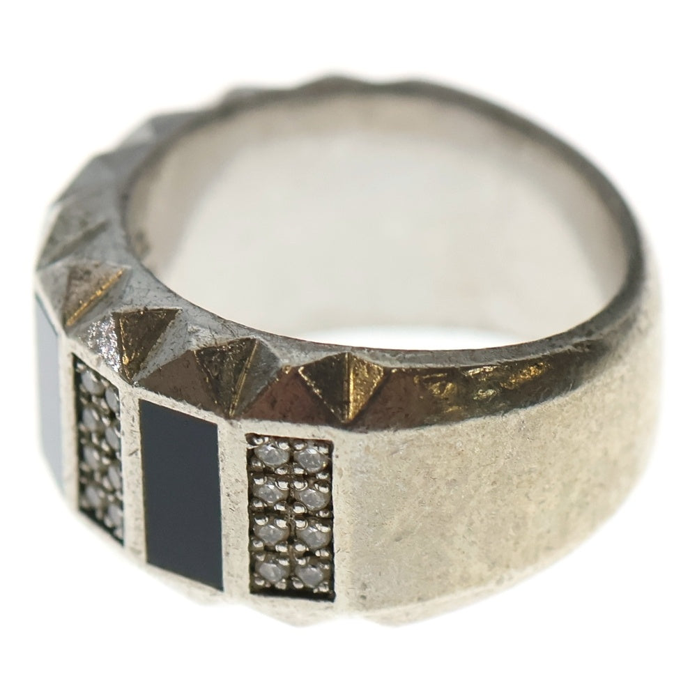 Justin Davis(ジャスティンデイヴィス) GLITZ DELUXE オニキス リング ラインストーン Ag925 SV シルバー 指輪