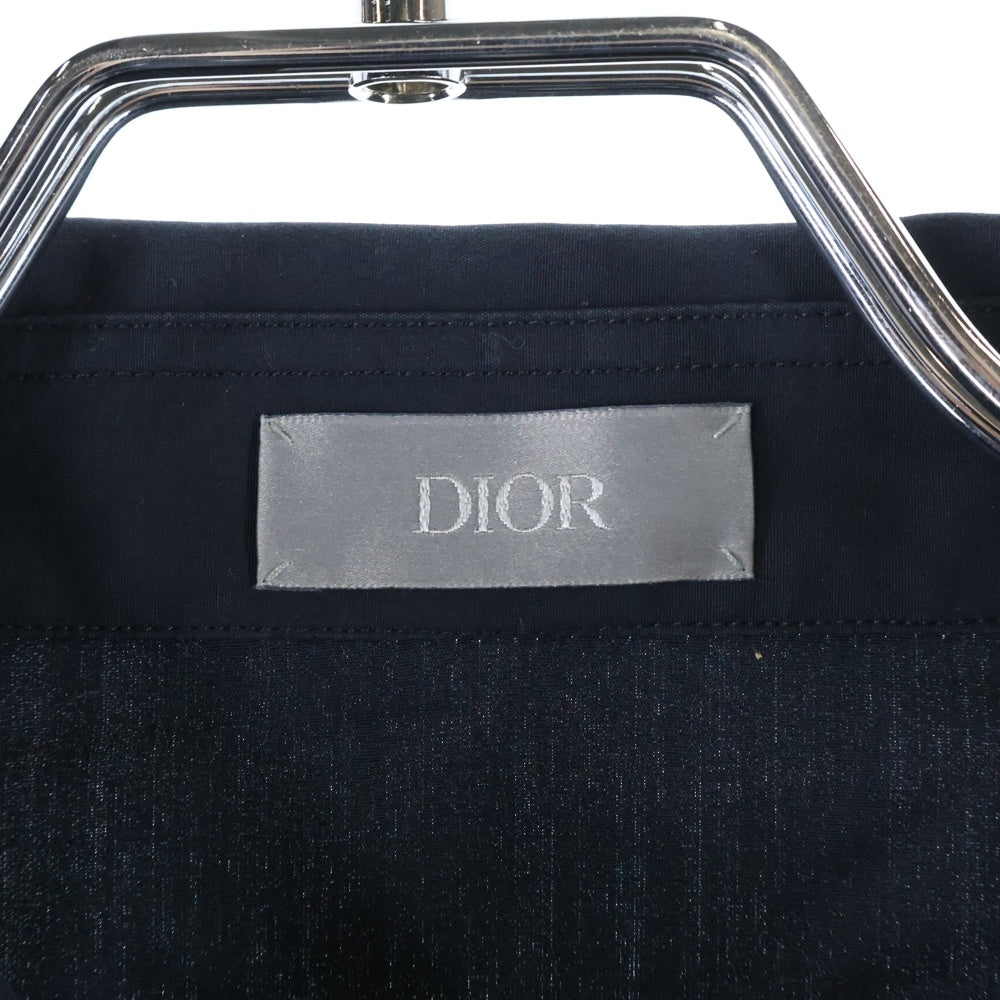 DIOR(ディオール) ワッペンロゴ 比翼ボタン 長袖シャツ ブラック 313C545A1581