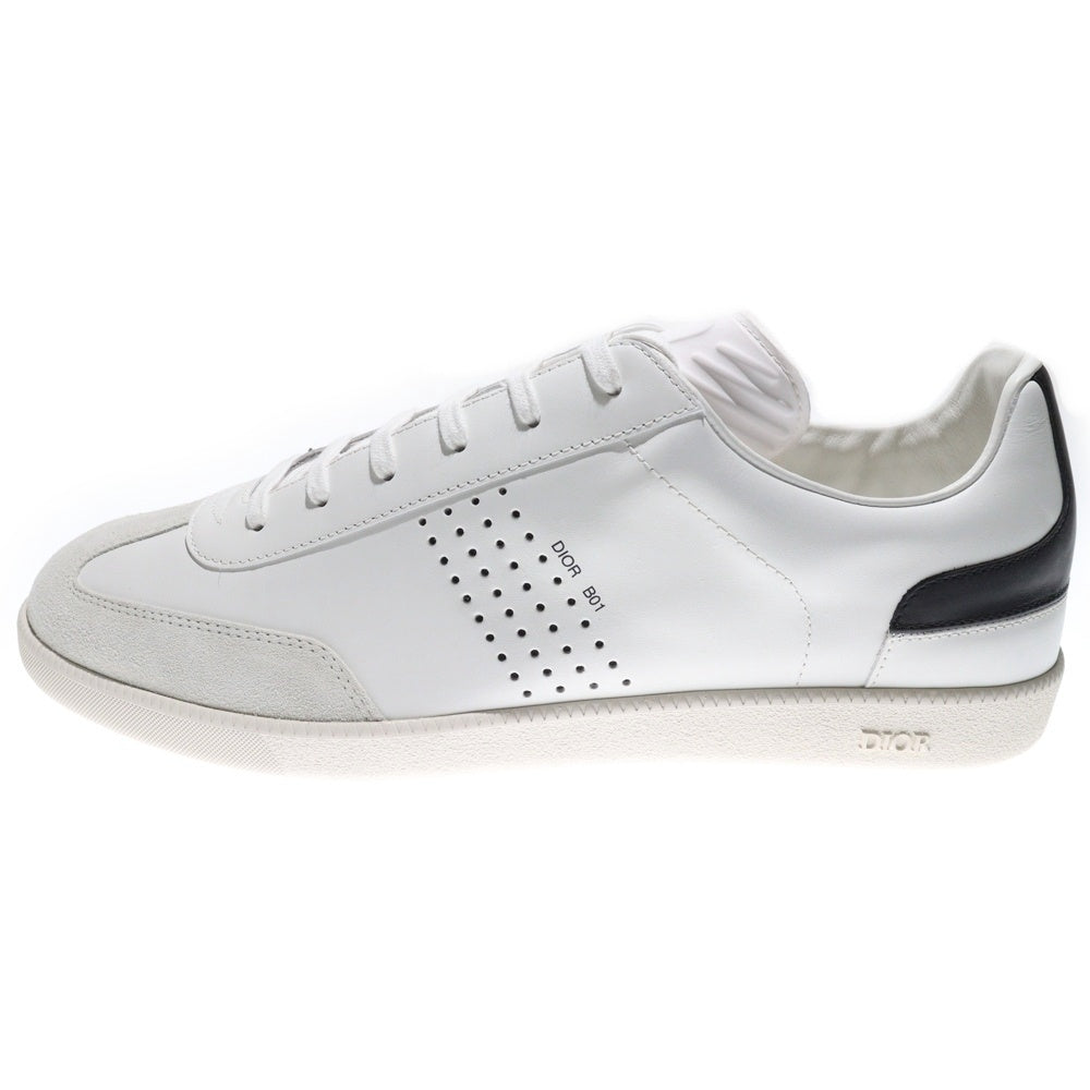 Christian Dior(クリスチャンディオール) B01 マッチポイント ロゴプリント レザー レースアップ ローカットシューズ スニーカー ホワイト 3SN225XZU
