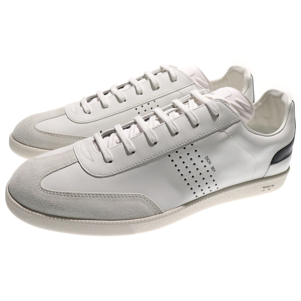 Christian Dior(クリスチャンディオール) B01 マッチポイント ロゴプリント レザー レースアップ ローカットシューズ スニーカー ホワイト 3SN225XZU