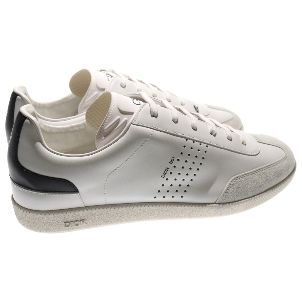 Christian Dior(クリスチャンディオール) B01 マッチポイント ロゴプリント レザー レースアップ ローカットシューズ スニーカー ホワイト 3SN225XZU