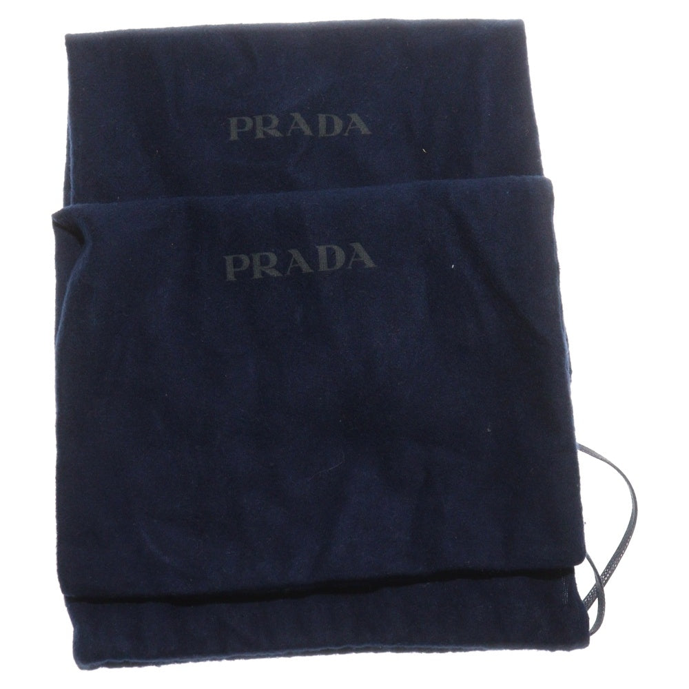 PRADA(プラダ) ロゴジャガード フラット トングサンダル ブラック/ネイビー 2Y3053