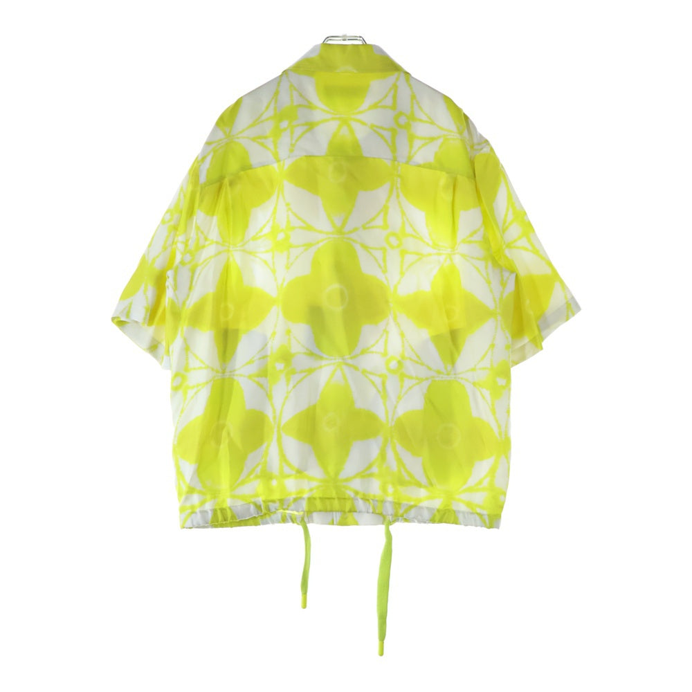 LOUIS VUITTON(ルイヴィトン) 23SS モノグラムフラワー シボリ 総柄 シルク ドローストリング 半袖 シャツ イエロー RM231 X45 HOS64W レディース