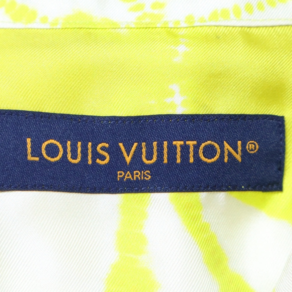 LOUIS VUITTON(ルイヴィトン) 23SS モノグラムフラワー シボリ 総柄 シルク ドローストリング 半袖 シャツ イエロー RM231 X45 HOS64W レディース