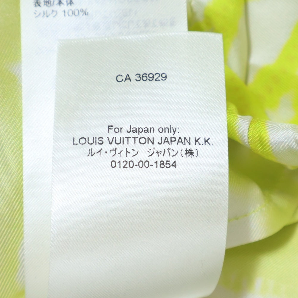 LOUIS VUITTON(ルイヴィトン) 23SS モノグラムフラワー シボリ 総柄 シルク ドローストリング 半袖 シャツ イエロー RM231 X45 HOS64W レディース