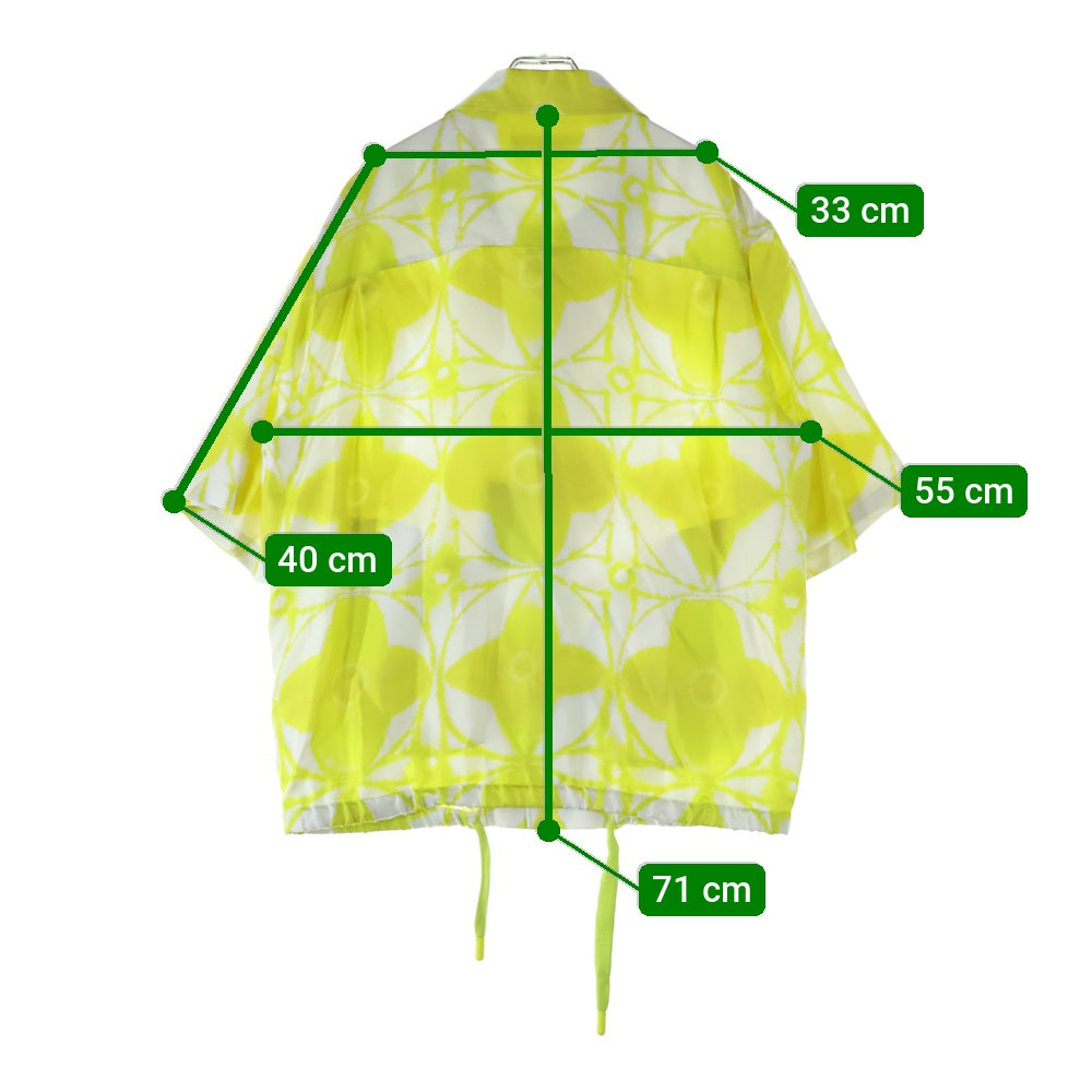 LOUIS VUITTON(ルイヴィトン) 23SS モノグラムフラワー シボリ 総柄 シルク ドローストリング 半袖 シャツ イエロー RM231 X45 HOS64W レディース