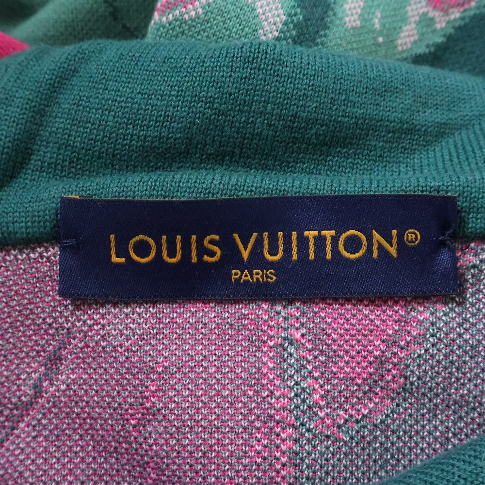 LOUIS VUITTON(ルイヴィトン) 23AW グラフィック ロゴ ジャガード プルオーバー パーカー フーディー グリーン/ピンク RM232M ZLW HPN33W レディース
