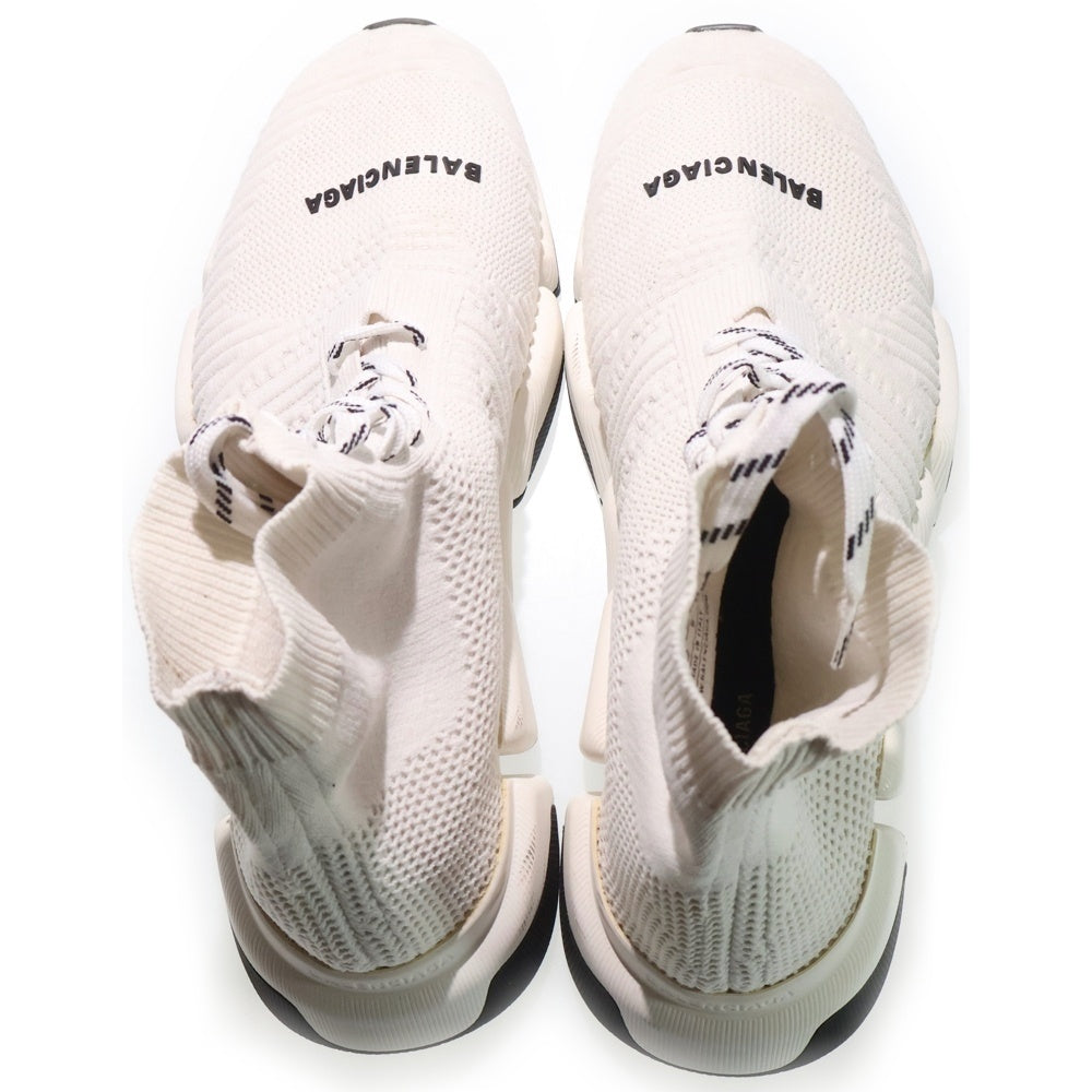 BALENCIAGA(バレンシアガ) スピード 2.0 ラバーロゴプリント レースアップ ハイカットシューズ ソックススニーカー ホワイト 617258
