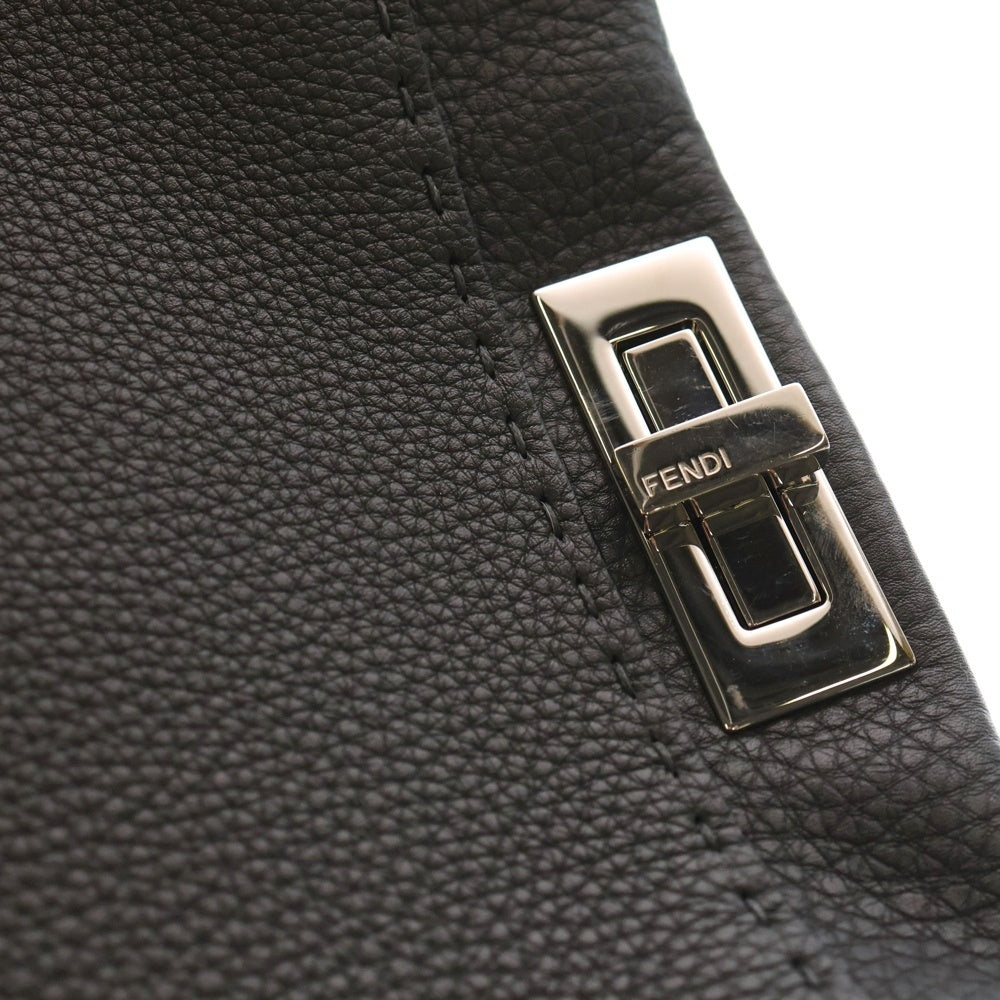 FENDI(フェンディ) ピーカブー セレリア レギュラー 2WAYバッグ ハンドバッグ ショルダーバッグ グレー レザー シルバー金具 レディース