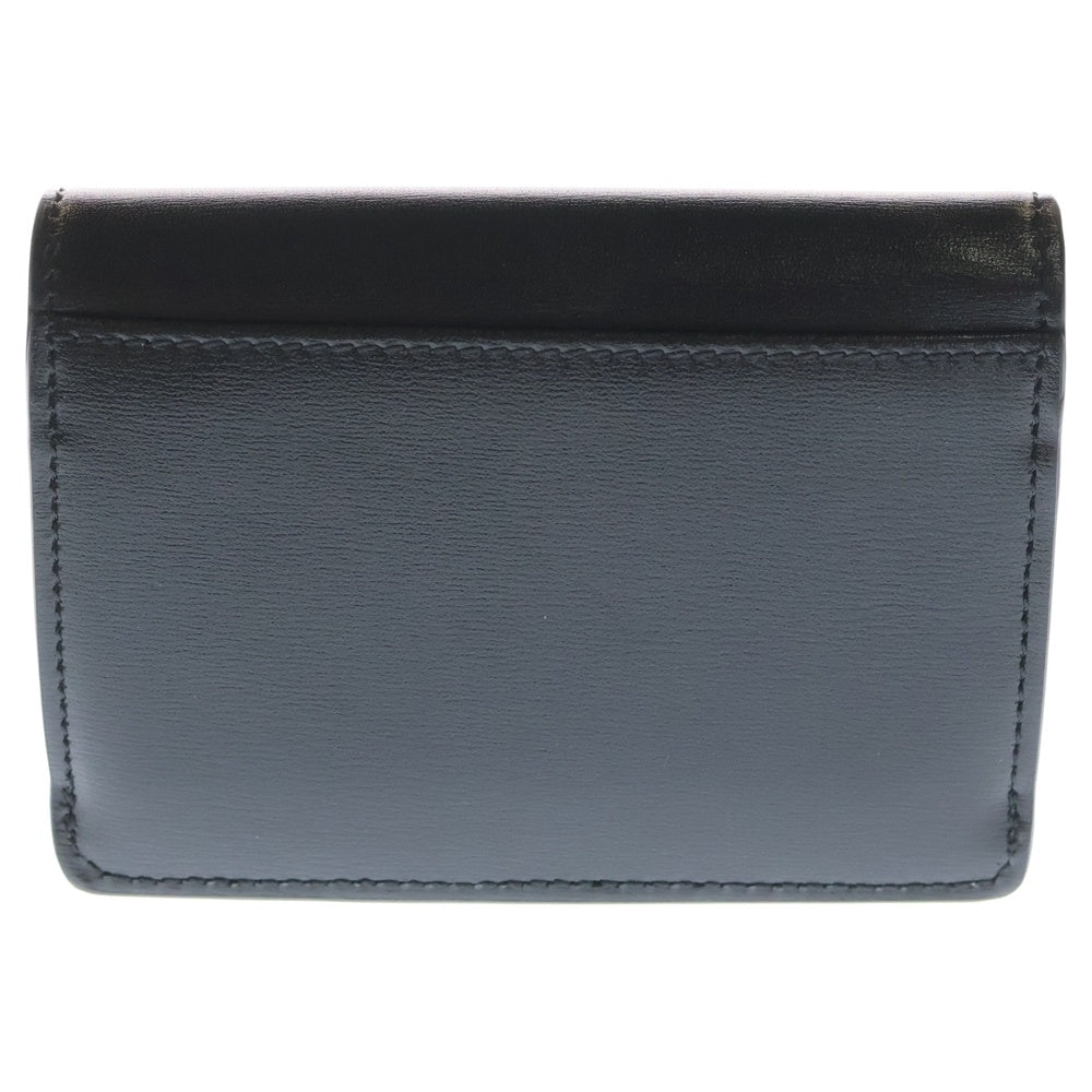 CELINE(セリーヌ) セリーヌ トリオンフ フラップ付きカードホルダー シャイニーカーフスキン レザー ブラック レディース