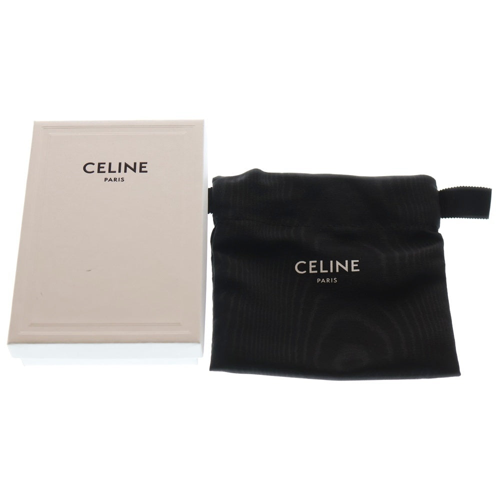 CELINE(セリーヌ) セリーヌ トリオンフ フラップ付きカードホルダー シャイニーカーフスキン レザー ブラック レディース