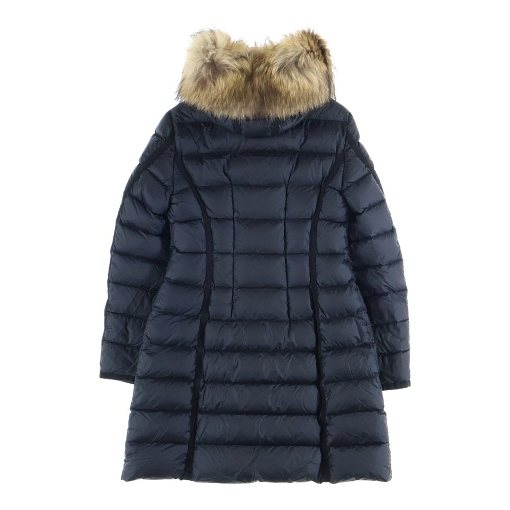 MONCLER(モンクレール) 18AW HERMIFUR GIUBBOTTO エルミファー リアルファー付 ジップアップダウンジャケット ダウンコート レディース ブラック D20934990015