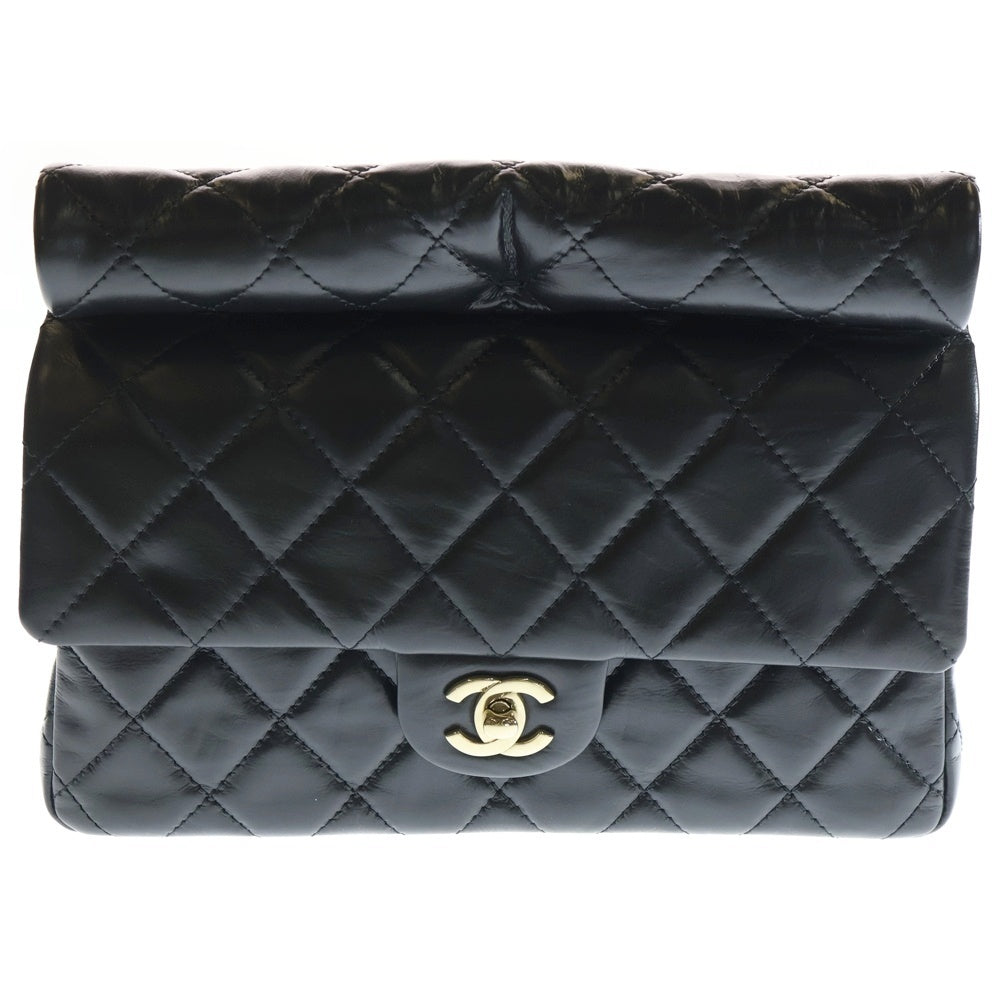 CHANEL(シャネル) マトラッセ クラッチバッグ ブラック カーフスキン ゴールド金具 AS4199 レディース