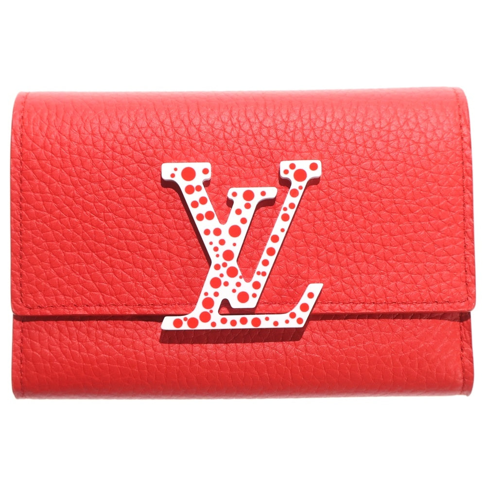 LOUIS VUITTON(ルイヴィトン) ×YK ポルトフォイユ カプシーヌ ドット レッド レザー RFID M82113 レディース